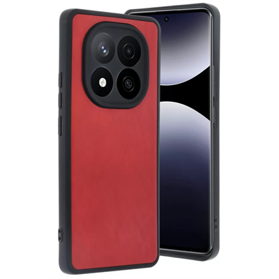 Xiaomi Redmi Note 14 Pro 5G Kılıf Aras Deri Kapak - Kırmızı