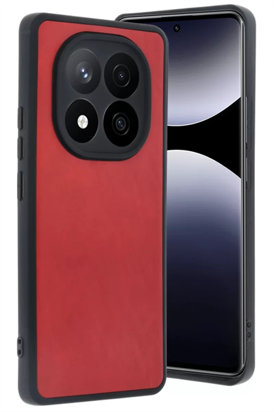 Xiaomi Redmi Note 14 Pro 5G Kılıf Aras Deri Kapak - Kırmızı