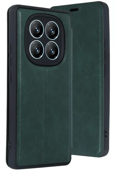 Xiaomi Redmi Note 14 Pro 5G Kılıf Flip Cover - Koyu Yeşil