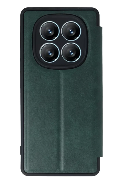 Xiaomi Redmi Note 14 Pro 5G Kılıf Flip Cover - Koyu Yeşil