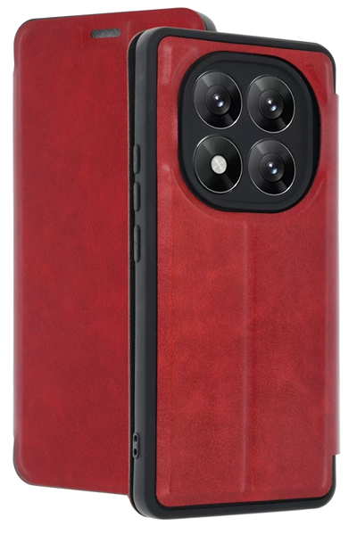 Xiaomi Redmi Note 14 Pro 5G Kılıf Flip Cover - Kırmızı