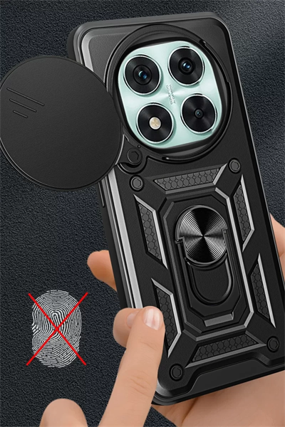 Xiaomi Redmi Note 14 Pro 5G Kılıf Pars Lens Yüzüklü Silikon - Yeşil