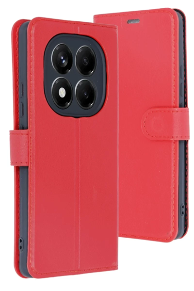 Xiaomi Redmi Note 14 Pro 5G Kılıf Trend S Plus Kapaklı Kılıf - Kırmızı