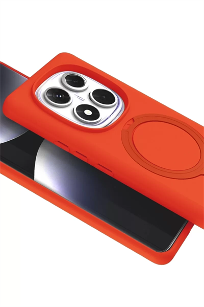 Xiaomi Redmi Note 14 Pro 5G Regal Magsafe Standlı Kapak - Turuncu