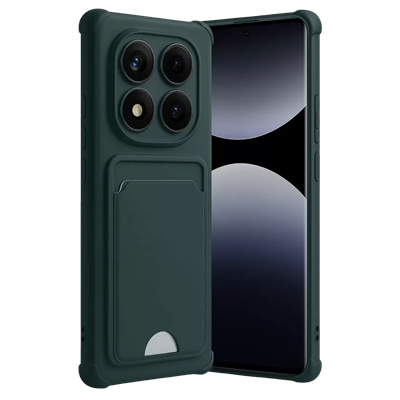 Xiaomi Redmi Note 14 Pro Plus Kelvin Kartvizitli Silikon - Koyu Yeşil