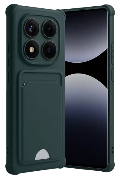 Xiaomi Redmi Note 14 Pro Plus Kelvin Kartvizitli Silikon - Koyu Yeşil