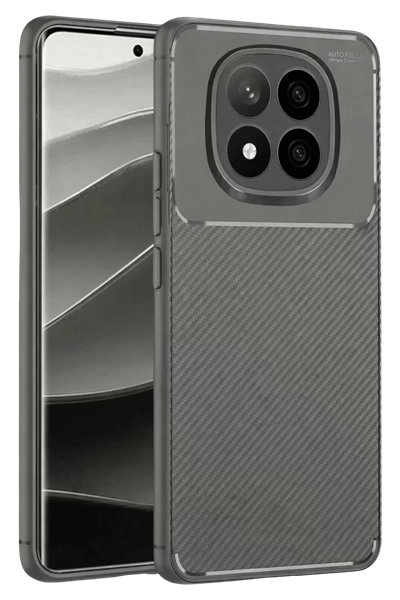 Xiaomi Redmi Note 14 Pro Plus Kılıf Auto Focus Karbon Kapak - Gri