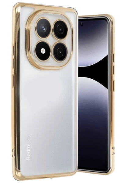 Xiaomi Redmi Note 14 Pro Plus Kılıf Lensli Silikon - Gold