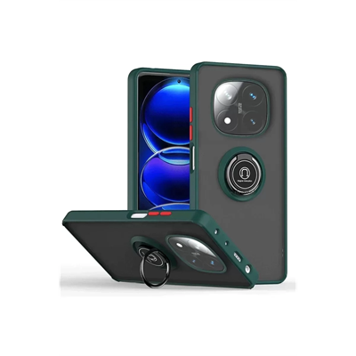 Xiaomi Redmi Note 14 Pro Plus Kılıf Montreal Yüzüklü Silikon Kapak - Yeşil