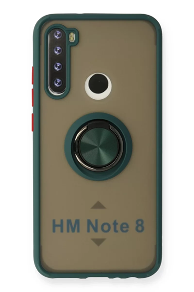 Xiaomi Redmi Note 8 Kılıf Montreal Yüzüklü Silikon Kapak - Yeşil