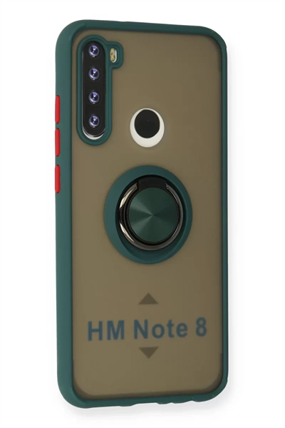 Xiaomi Redmi Note 8 Kılıf Montreal Yüzüklü Silikon Kapak - Yeşil