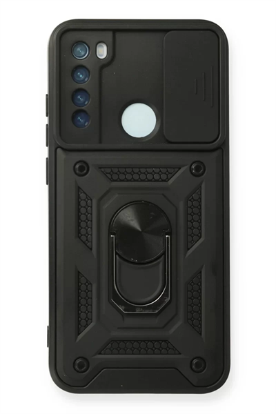 Xiaomi Redmi Note 8 Kılıf Pars Lens Yüzüklü Silikon - Siyah