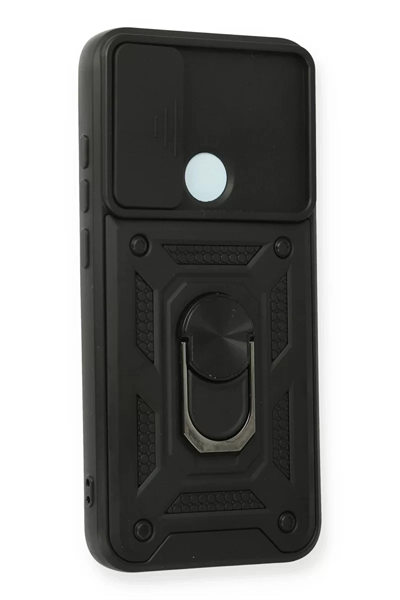 Xiaomi Redmi Note 8 Kılıf Pars Lens Yüzüklü Silikon - Siyah