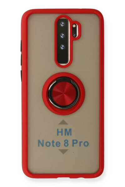 Xiaomi Redmi Note 8 Pro Kılıf Montreal Yüzüklü Silikon Kapak - Kırmızı
