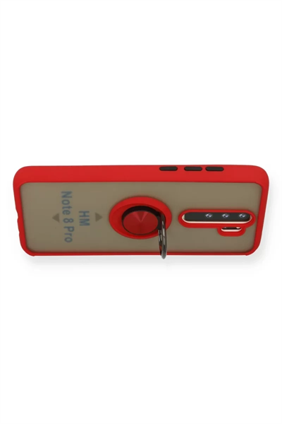Xiaomi Redmi Note 8 Pro Kılıf Montreal Yüzüklü Silikon Kapak - Kırmızı
