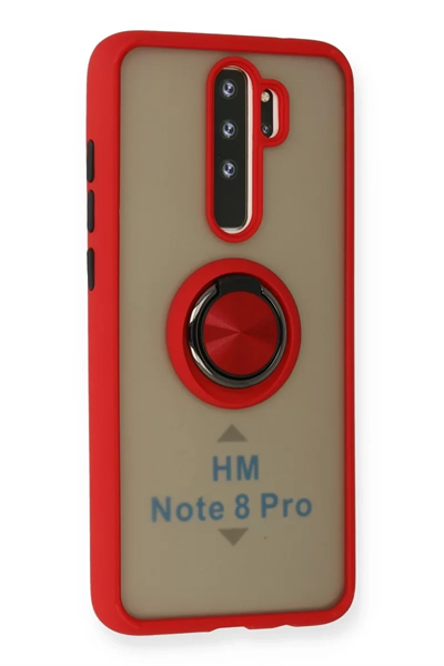 Xiaomi Redmi Note 8 Pro Kılıf Montreal Yüzüklü Silikon Kapak - Kırmızı