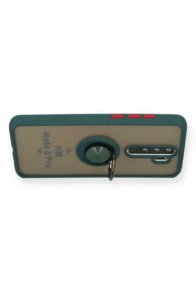 Xiaomi Redmi Note 8 Pro Kılıf Montreal Yüzüklü Silikon Kapak - Yeşil