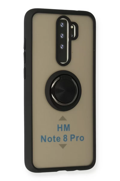Xiaomi Redmi Note 8 Pro Kılıf Montreal Yüzüklü Silikon Kapak - Siyah