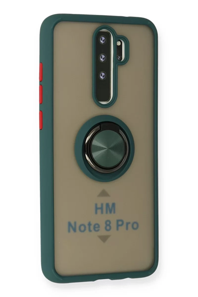 Xiaomi Redmi Note 8 Pro Kılıf Montreal Yüzüklü Silikon Kapak - Yeşil
