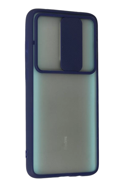 Xiaomi Redmi Note 8 Pro Kılıf Palm Buzlu Kamera Sürgülü Silikon - Lacivert
