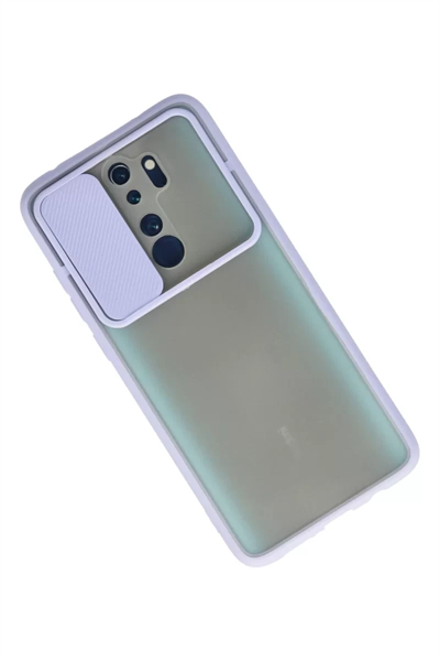 Xiaomi Redmi Note 8 Pro Kılıf Palm Buzlu Kamera Sürgülü Silikon - Lila