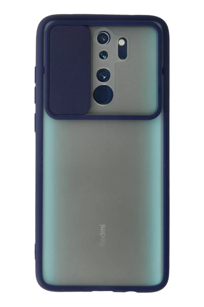 Xiaomi Redmi Note 8 Pro Kılıf Palm Buzlu Kamera Sürgülü Silikon - Lacivert