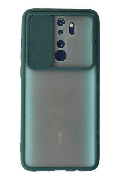 Xiaomi Redmi Note 8 Pro Kılıf Palm Buzlu Kamera Sürgülü Silikon - Yeşil