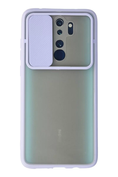 Xiaomi Redmi Note 8 Pro Kılıf Palm Buzlu Kamera Sürgülü Silikon - Lila