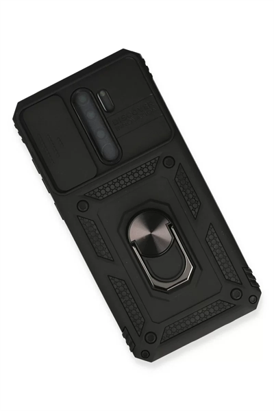 Xiaomi Redmi Note 8 Pro Kılıf Pars Lens Yüzüklü Silikon - Siyah