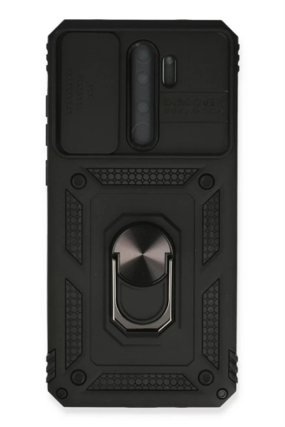 Xiaomi Redmi Note 8 Pro Kılıf Pars Lens Yüzüklü Silikon - Siyah
