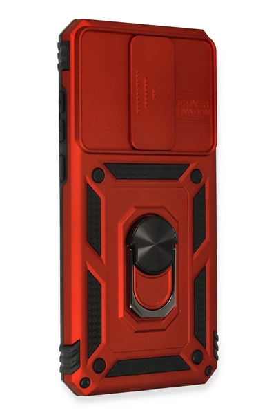 Xiaomi Redmi Note 8 Pro Kılıf Pars Lens Yüzüklü Silikon - Kırmızı