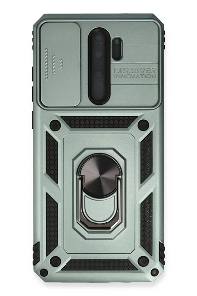 Xiaomi Redmi Note 8 Pro Kılıf Pars Lens Yüzüklü Silikon - Yeşil