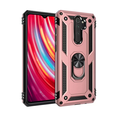 Xiaomi Redmi Note 8 Pro Kılıf Sofya Yüzüklü Silikon Kapak - Rose