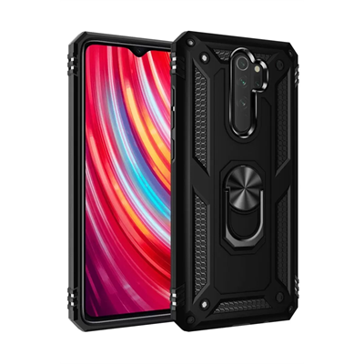 Xiaomi Redmi Note 8 Pro Kılıf Sofya Yüzüklü Silikon Kapak - Siyah