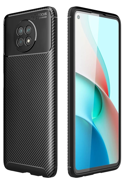 Xiaomi Redmi Note 9 5G Kılıf Auto Focus Karbon Kapak - Siyah