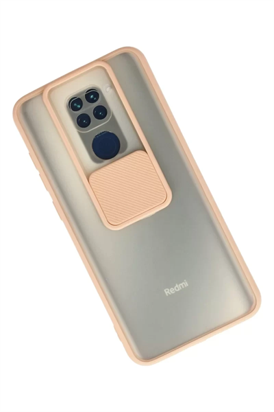 Xiaomi Redmi Note 9 Kılıf Palm Buzlu Kamera Sürgülü Silikon - Pembe