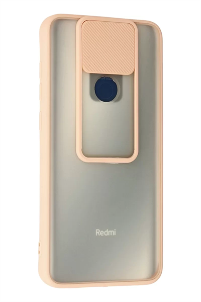 Xiaomi Redmi Note 9 Kılıf Palm Buzlu Kamera Sürgülü Silikon - Pembe