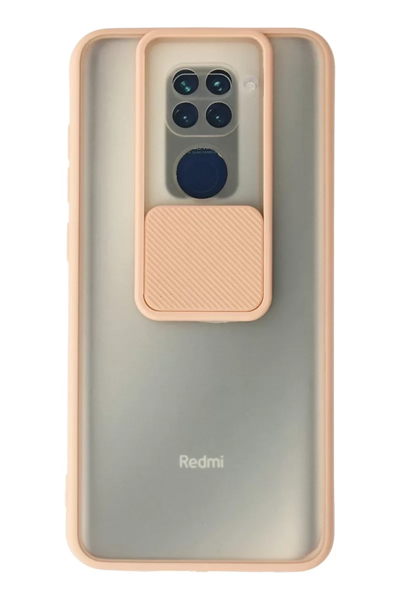 Xiaomi Redmi Note 9 Kılıf Palm Buzlu Kamera Sürgülü Silikon - Pembe