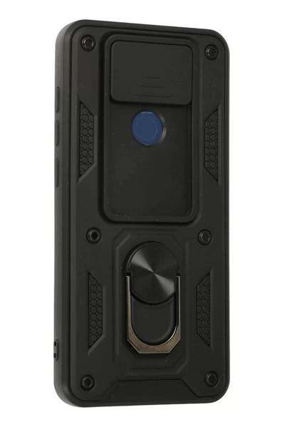 Xiaomi Redmi Note 9 Kılıf Pars Lens Yüzüklü Silikon - Siyah