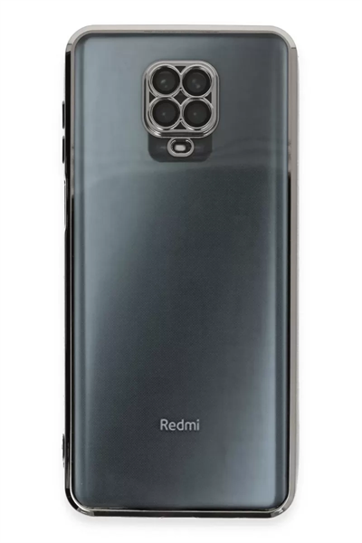 Xiaomi Redmi Note 9 Pro Kılıf Lensli Silikon - Gümüş