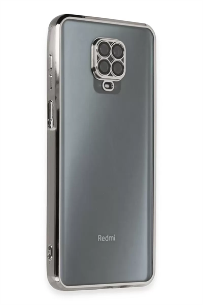Xiaomi Redmi Note 9 Pro Kılıf Lensli Silikon - Gümüş