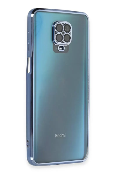 Xiaomi Redmi Note 9 Pro Kılıf Lensli Silikon - Açık Mavi
