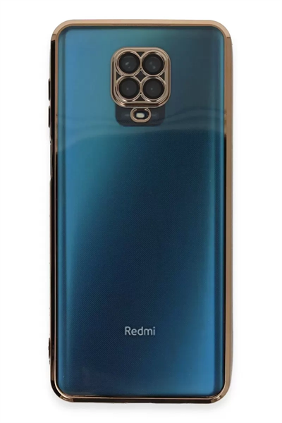 Xiaomi Redmi Note 9 Pro Kılıf Lensli Silikon - Gold