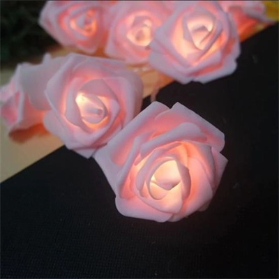 Yapay Gül Tasarımlı Dekoratif Led Işık Pilli (20 Gül)
