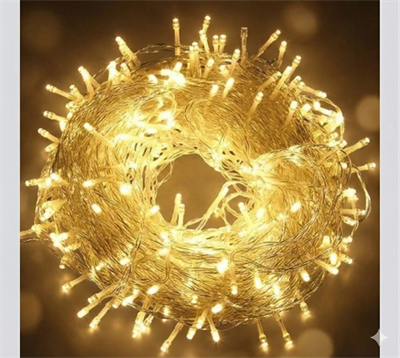 Yılbaşı Aydınlatması 100 LED Perde Hortum Sıcak Beyaz Işık - 10 Metre Dekoratif Şeffaf Kablolu Süs
