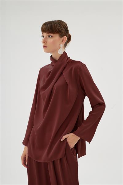 Cristalle Dökümlü Bluz Bordo