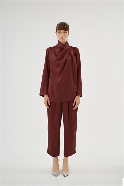 Cristalle Dökümlü Bluz Bordo