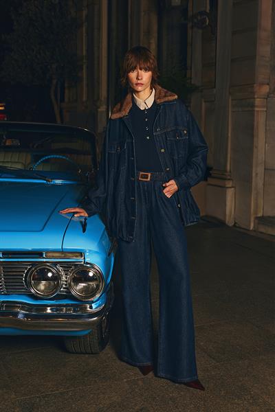 Soul Beli Lastikli Tencel Denim Pantolon Koyu Mavi