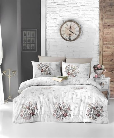 DEMET %100 PAMUK ÇİFT KİŞİLİK NEVRESİM TAKIMI BEYAZ