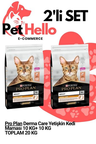 Purina 2'li Set Derma Care Yetişkin Kedi Maması 20 KG